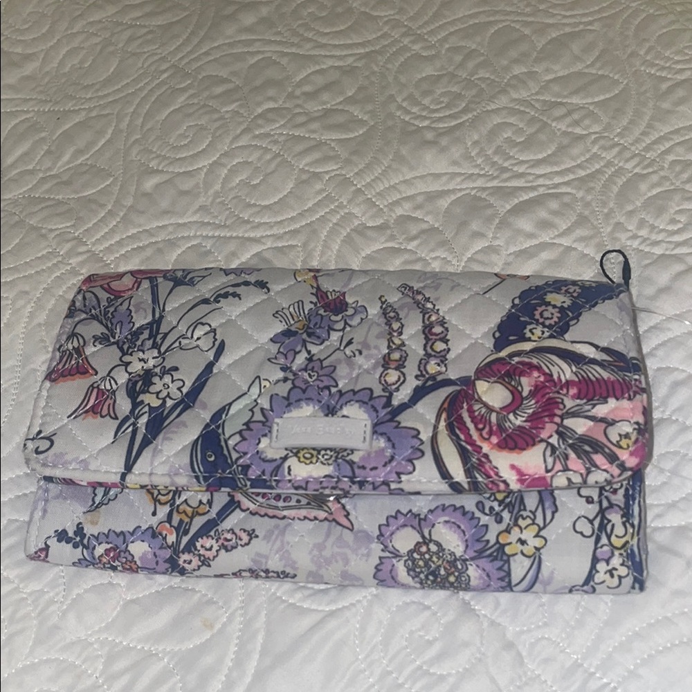 Vera Bradley Pink and Purple Wallet with Abstract Design